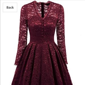 Women Vintage Short Floral Lace Dress